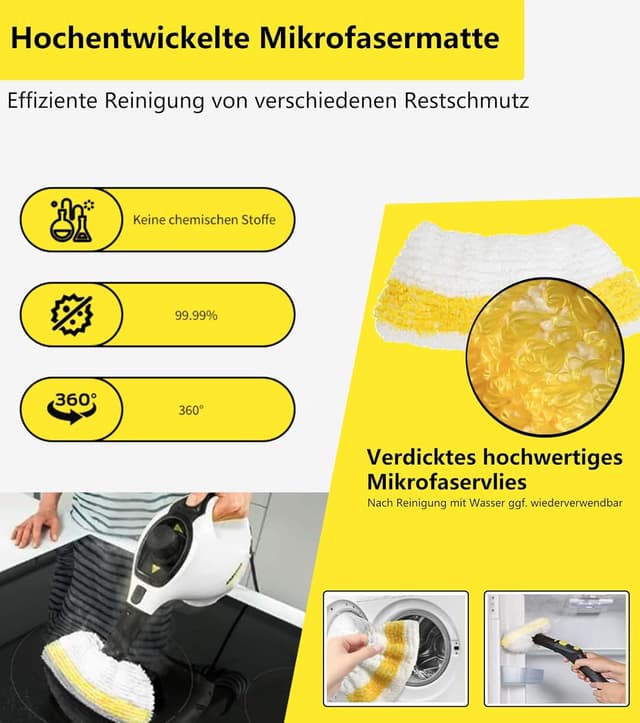 Thumbnail 6 de ZHEHNSA 14-teiliges Zubehör-Set für Kärcher Dampfreiniger der Serien SC1–SC5 inkl. Verlängerungs- und gebogener Düse, Rundbürste & Fugendüse