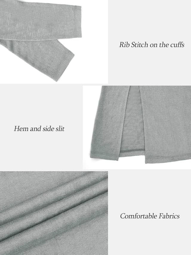 Detalle 2 de MessBebe Damen Langcardigan „Sommer“ – dünne Strickjacke offen mit langen Ärmeln