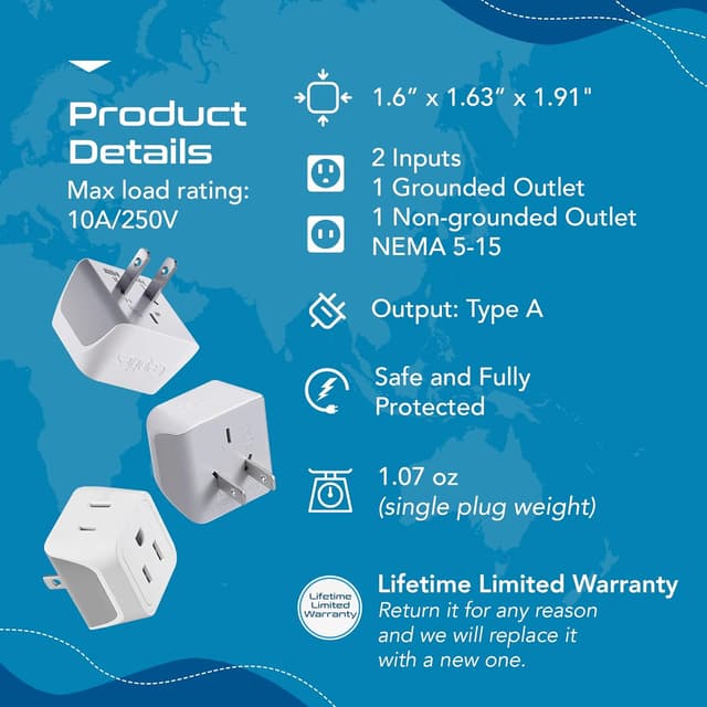 Thumbnail 3 de Ceptics CT-6 Travel Adapter