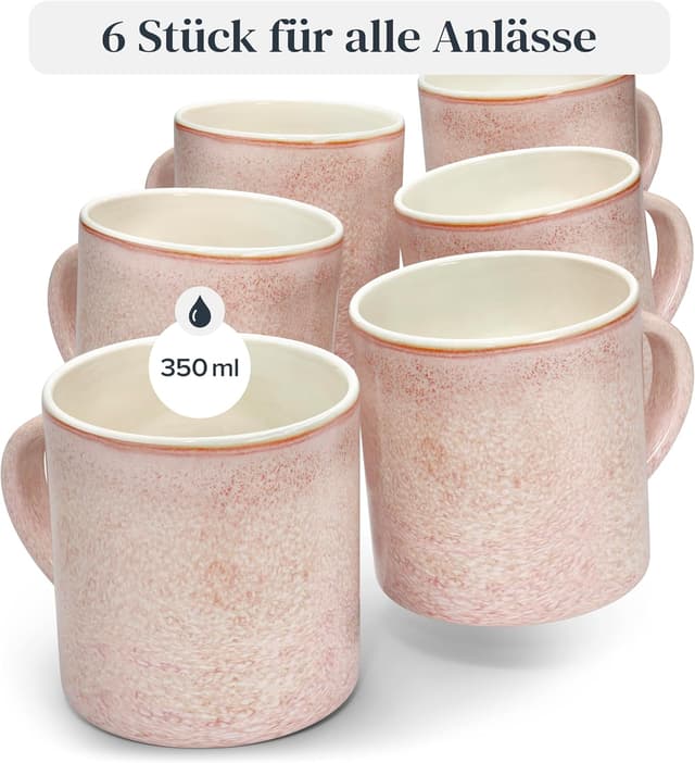 Thumbnail 2 de Steingut Ibiza 6 Personen Tassen