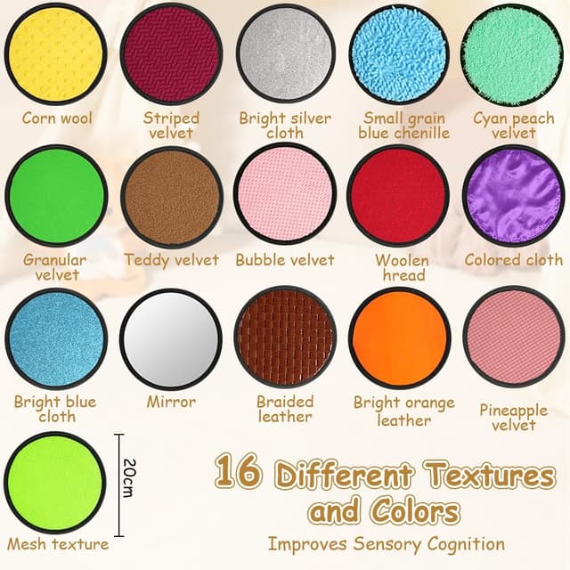 Thumbnail 1 de Vicloon Set 16 tappetini sensoriali 20x20 cm 🧩