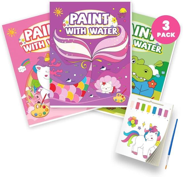 Detalle de Paint With Water Books 3-Pack 20 Pages ๐จ