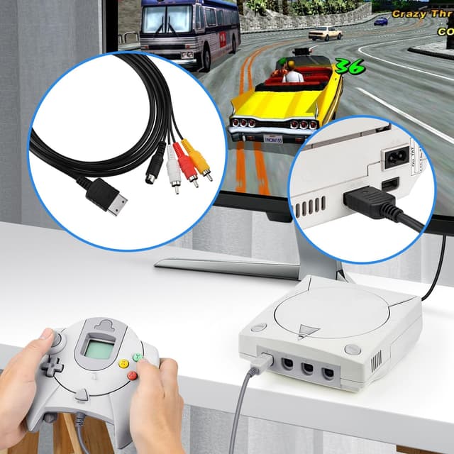 Detalle de McBazel S-AV Kabel S-Video/RCA Audio-Video 1,7 m für Sega Dreamcast