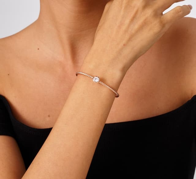 Detalle 2 de Bracelet torsadé Lyniuoy zirconium 6 mm