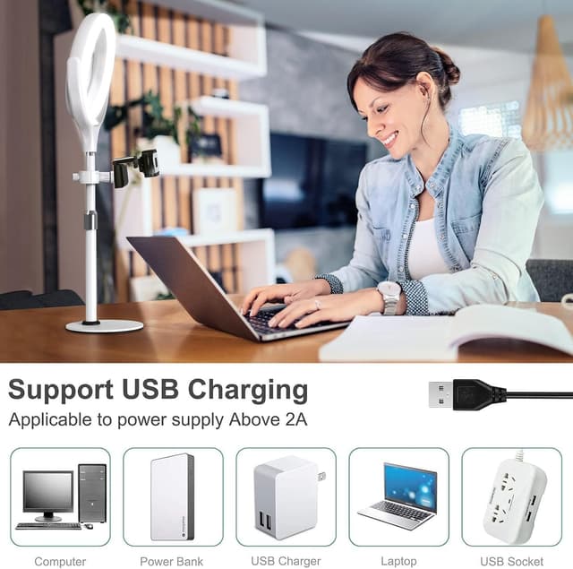 Thumbnail 6 de 8 inch Desk Ring Light with Stand 18–24 in