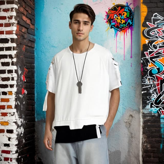 Detalle 2 de Covisoty Herren T-Shirt Basic Baumwolle