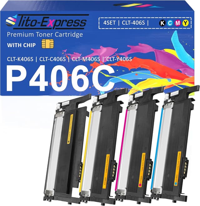 Detalle de CLT-P406C CLT-406S toner compatibili Samsung (4 colori: nero, ciano, magenta, giallo) con chip NEW