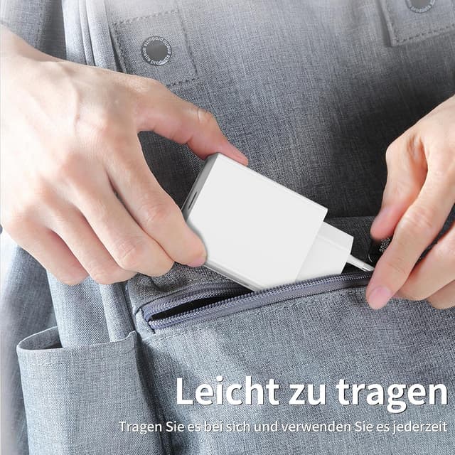 Detalle 2 de 20W USB‑C Netzteil mit Schnellladekabel (2 m) – Typ C Power Adapter für iPhone 14/13/12/11/XS/XR/8 Plus