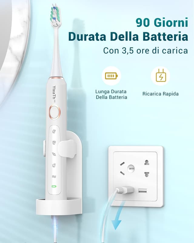 Thumbnail 4 de Spazzolino elettrico sonico sbiancante 5 modalità con 8 testine