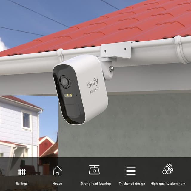 Thumbnail 6 de HOLACA Dachrinnenhalterung für 1/4-Zoll Kameras (kompatibel u. a. mit EufyCam & Arlo) – 2 Stück, weiß