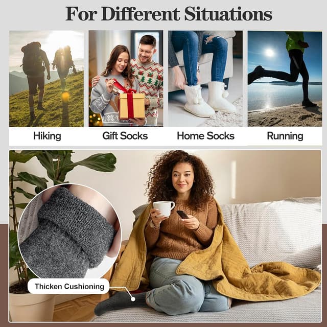 Thumbnail 5 de MOGGEI 5 Pairs Merino Wool Socks