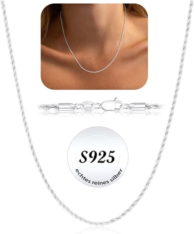 Detalle de ZOERAY Silberkette Damen 925 16 inch