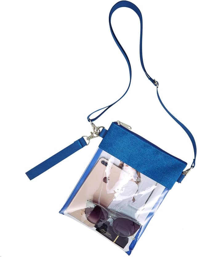 Detalle de Clear Stadium Approved Crossbody Bag Transparent Tote Purse for Work, Concerts & Sports Events