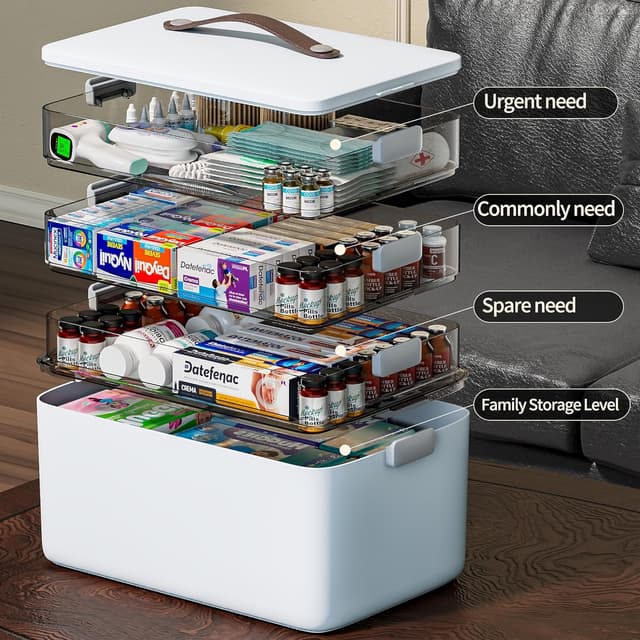 Thumbnail 5 de CTIME 4-Tier XL Medicine Organizer, Portable
