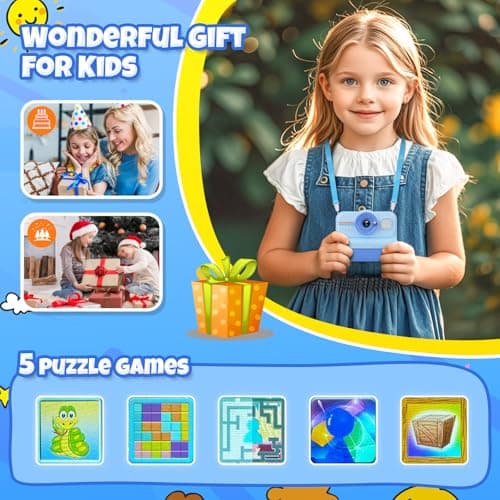 Detalle 2 de HiMont Cámara de Fotos Infantil Instantánea con impresión térmica HD/1080P y tarjeta de 32G