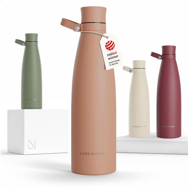 Detalle de LARS NYSØM Nåde borraccia termica da 1 litro in acciaio inox (Blush Rose) – bottiglia isolata 1000 ml