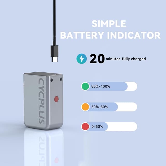 Thumbnail 6 de CYCPLUS AS2 Tiny E-Pump – ultrakleine elektrische Fahrradpumpe (100 PSI, Akku, kein Manometer)