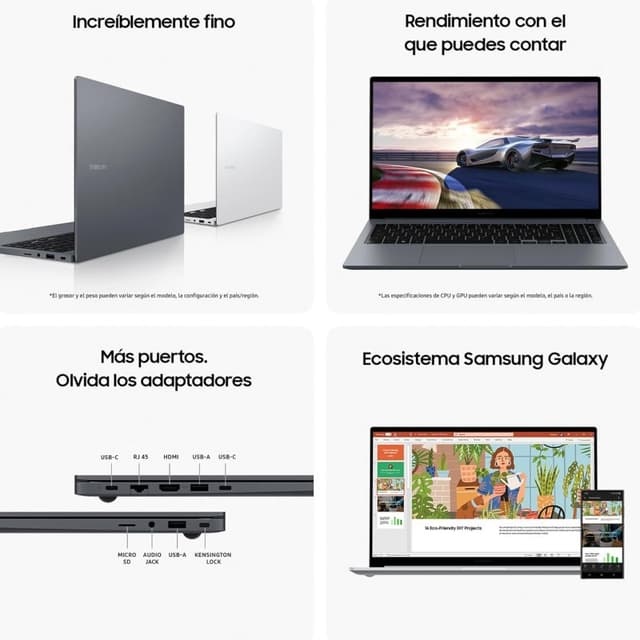 Detalle de Samsung Galaxy Book4 Intel Core i7-1355U 16GB 512GB 15.6"