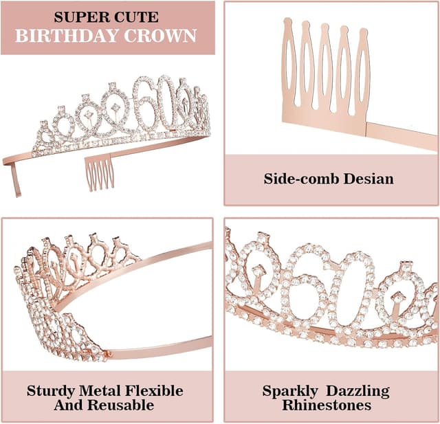 Thumbnail 2 de 60th Birthday decorations for women set