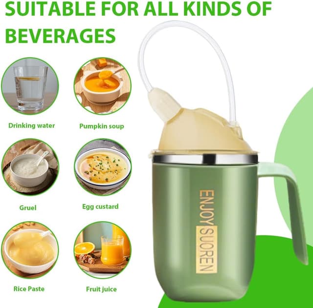 Detalle 2 de Nzkeuf Elderly leak-proof straw cup 400ml