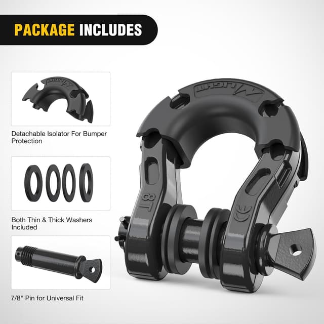 Detalle de Nilight 2 Pack 3/4" Mega D-Ring Shackles with 7/8" Screw Pin (68,000LBS Break Strength) for Off-Road Recovery