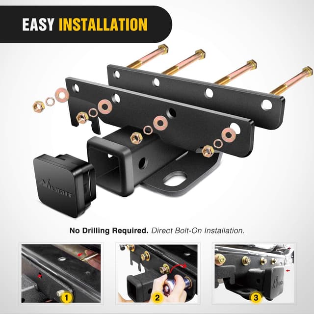 Thumbnail 4 de Nilight JK-61A 2-Inch Rear Hitch for Jeep JK