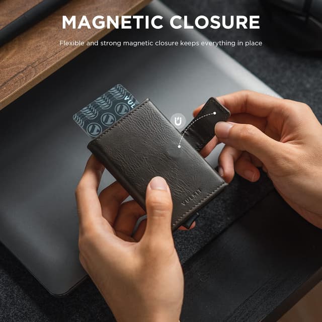 Detalle 2 de VULKIT Tarjetero RFID de piel Delgada