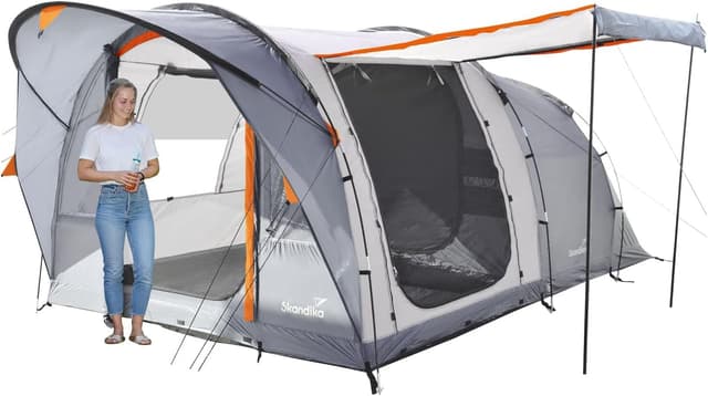 Detalle de Skandika Egersund Tunnelzelt für 3, 5 oder 7 Personen – mit Sleeper Technologie und wasserdichtem Außenzelt