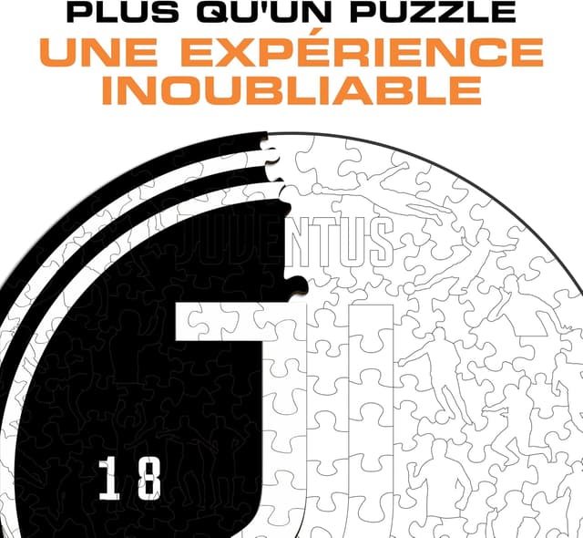 Detalle 2 de Iconic Puzzles Juventus (Logo) – Puzzle en bois sous licence officielle, taille S, 150 pièces