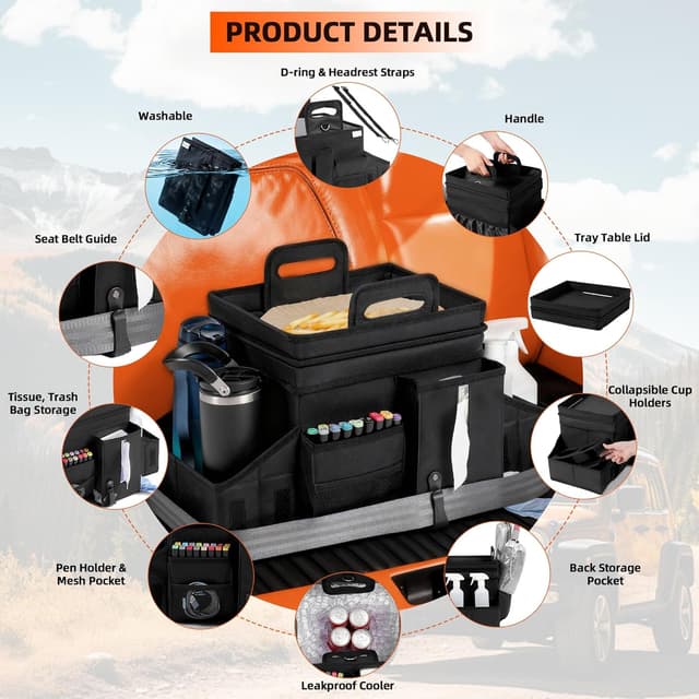 Thumbnail 4 de LUVHOMEE Organizzatore auto 55x29x32 cm