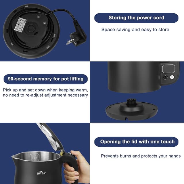 Thumbnail 6 de Bear Electric Kettle 1.7L, 12 Temp Control