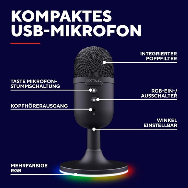 Detalle 2 de Trust Gaming GXT 236 Yami USB Mikrofon