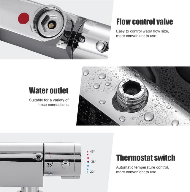 Thumbnail 4 de Thermostatic Shower Mixer Bar 1 valve