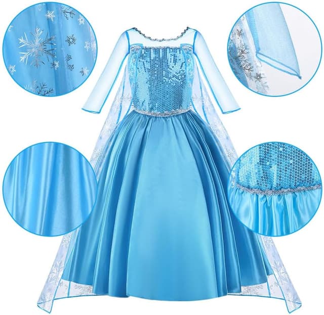Thumbnail 5 de Vicloon Disfraz de Elsa para Niña 🎉 con Accesorios