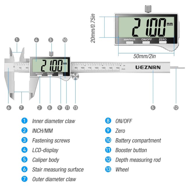Thumbnail 4 de Ueznirn Digital Caliper 150mm