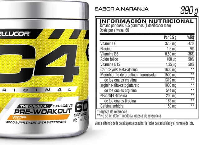 Detalle 2 de C4 Original Pre Workout Powder 60 servicios 💊