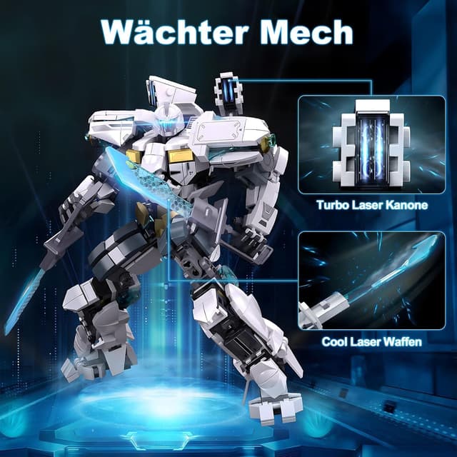 Detalle de HIGH GODO City Action Mech Robot – 561-teiliger Klemmbaustein-Transforming Roboter mit Gelenken