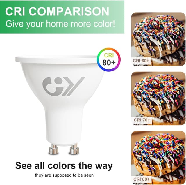 Detalle de GY GU10 4W 3000K LED Bulb (Class A, 720lm) – Non-dimmable, 12-pack