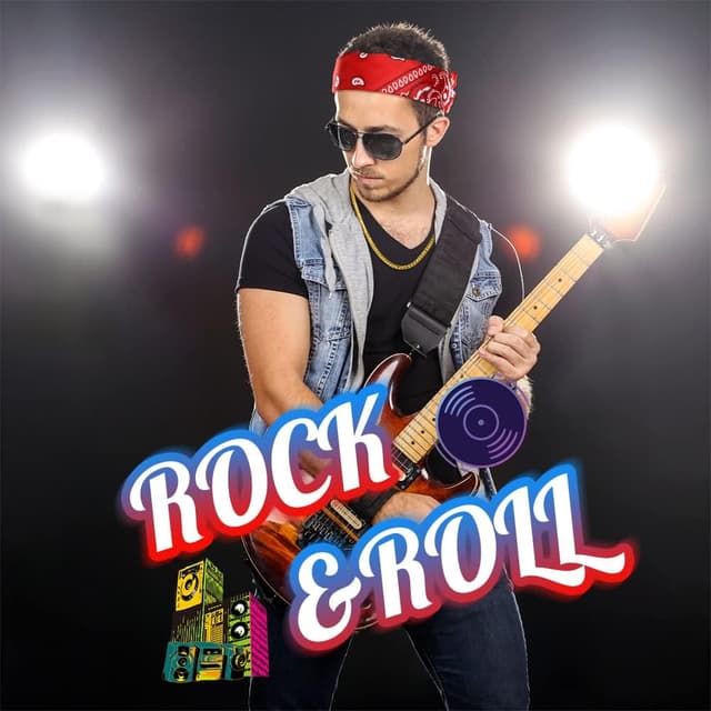 Detalle de Aomig Rocker Punker Kostüm-Set: Bandanas, Goldkette und Sonnenbrille im 80/90er-Style