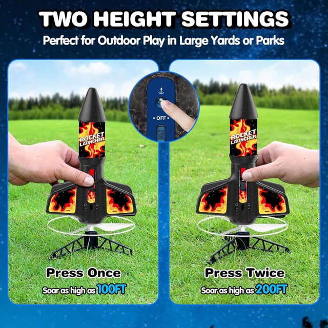 Thumbnail 6 de Eieymct Rocket Launcher for Kids (Self-Launching) — 200 ft Motorized Outdoor Electric Play Toy with Launch Set, Flame Pattern