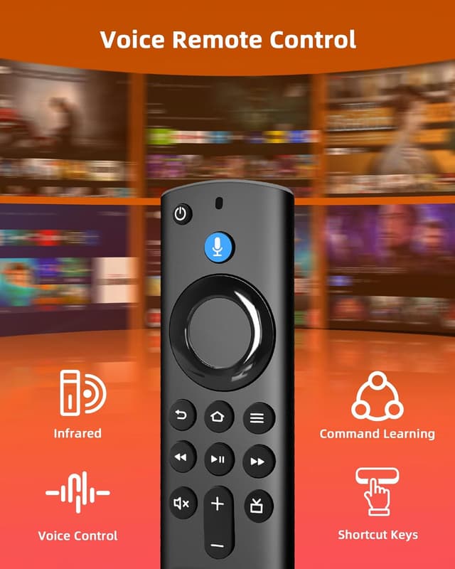 Detalle de Glitfix Ersatz-Sprachfernbedienung für Smart TV Stick & Cube (2./3. Gen) – Bluetooth, 4 Schnelltasten