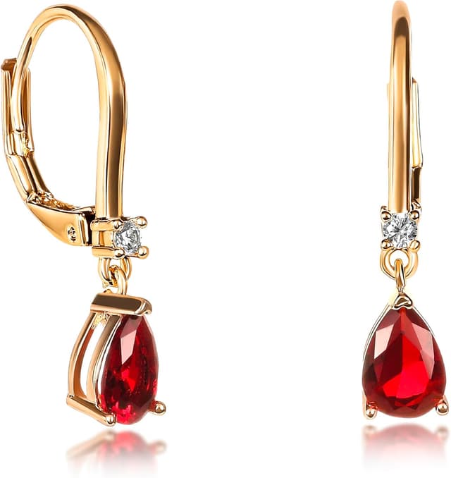 Detalle de Zavana Petites boucles d’oreilles pendantes goutte argent ou or pour femme et jeune fille