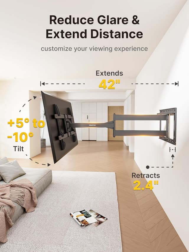 Detalle de monTEK Long Arm TV Wall Mount 42" extension