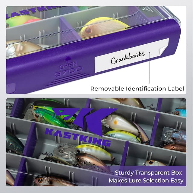 Thumbnail 6 de KastKing HyperSeal Waterproof Tackle Box (3600/3700), Purple with Removable Dividers