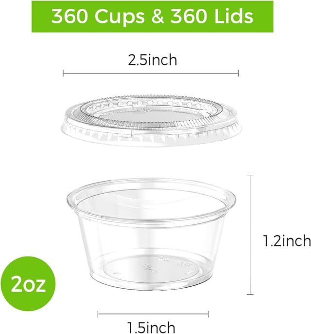 Detalle 2 de Dealusy 360 2 oz Jello Shot Cups with Lids