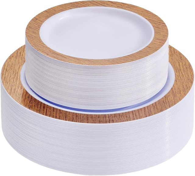 Thumbnail 6 de I00000 Gold Plastic Plates 102 pcs 🍽