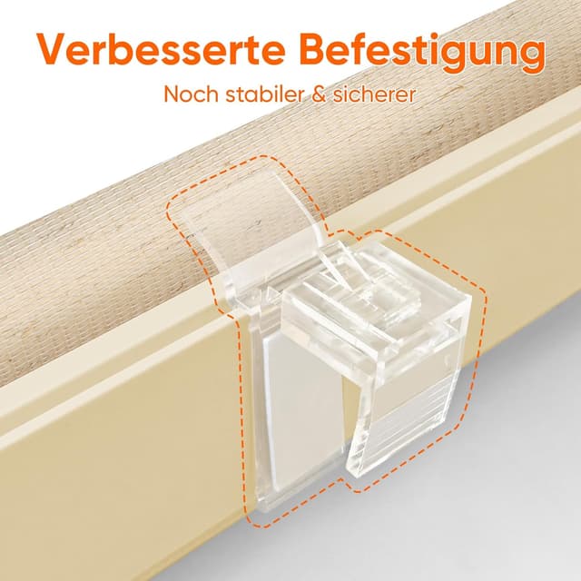 Thumbnail 6 de Sekey Doppelrollo Klemmfix für Fenster – Klemmrollo ohne Bohren, 75 cm breit (Duo Rollo Jalousie Sonnenschutz, Gelbleinen)