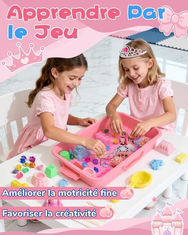 Detalle 2 de cycletour Coffret sable magique « Série Château » (1 kg de rose super sand) dès 3 ans