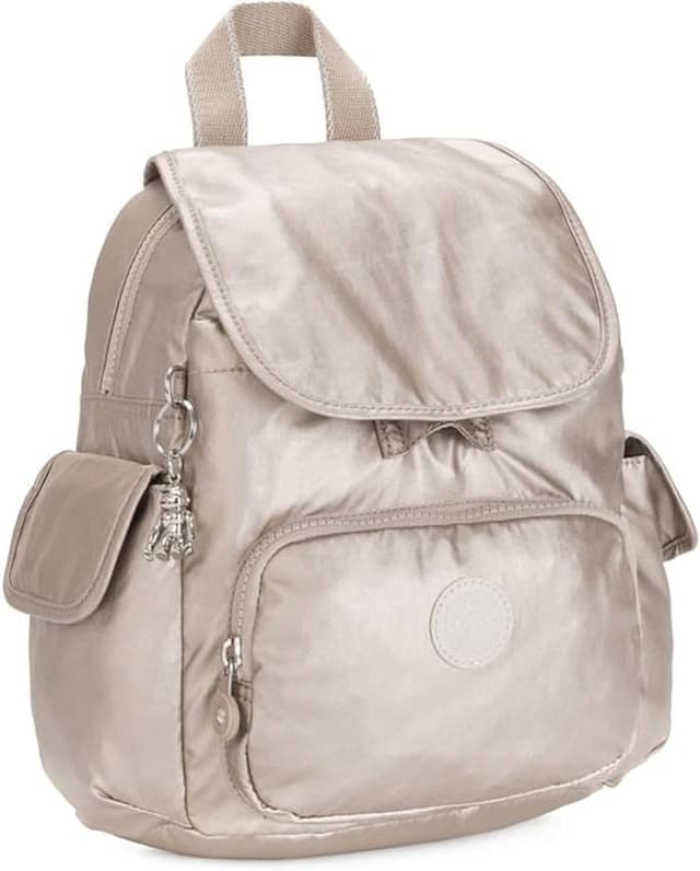Detalle de Kipling City Pack Mini Metallic Glow mochila pequeña