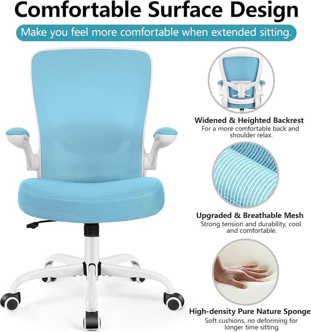 Thumbnail 6 de FelixKing Office Chair (Ergonomic Mesh Desk Chair) with Adjustable Lumbar Support and Flip-up Armrests